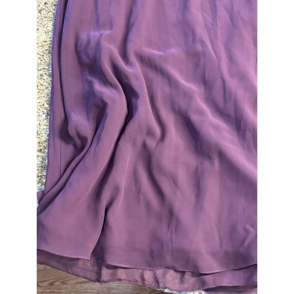 Mori Lee by Madeline Gardner Bridesmaid Dress Eggplant Purple Size 6 Full Length - Picture 8 of 13